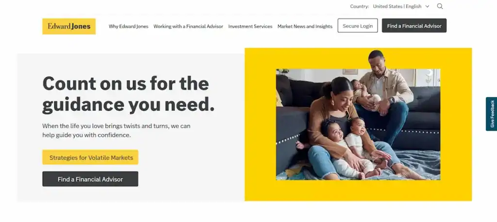 Meilleurs sites web de services financiers : tendances et exemples de conception UX 84 Edward Jones