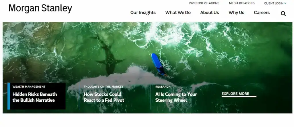 Meilleurs sites web de services financiers : tendances et exemples de conception UX 83 Morgan Stanley