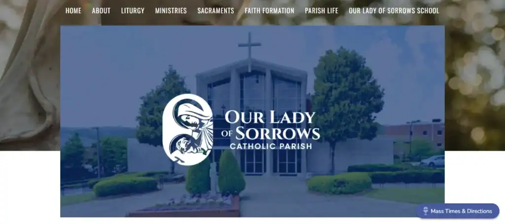 あなたを刺激する最高のカトリック教会ウェブデザインのアイデアと例80選 ourladyofsorrows-カトリック教区-ウェブデザイン