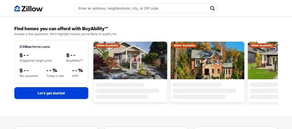 最高の不動産ウェブサイトデザインのアイデアと事例 79 Zillow-不動産ウェブサイトデザイン
