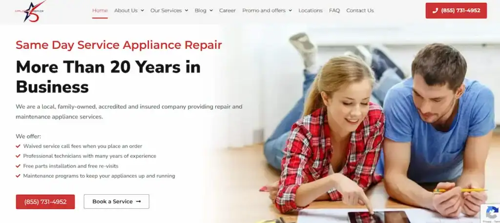 أفضل أمثلة وأفكار تصميم مواقع إصلاح الأجهزة المنزلية 82 5 نجوم لإصلاح الأجهزة المنزلية