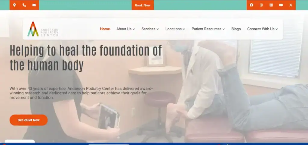 Los mejores sitios web de podólogos con ideas de diseño que puedes usar (81) Centro de Podología Anderson