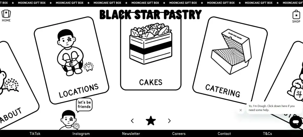 最高のローカル小売ウェブサイト:UXに関する洞察、デザイン事例、アイデア 85 ブラックスターペストリー