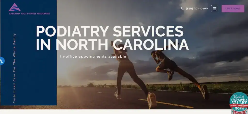 Los mejores sitios web para podólogos con ideas de diseño que puedes usar (83) Asociados de pie y tobillo de Carolina