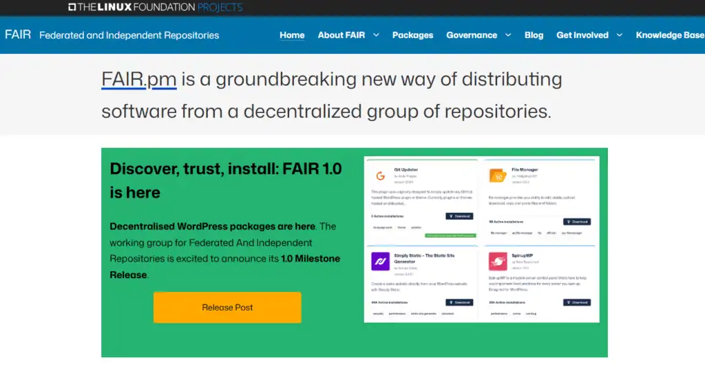 Explore the Potential of FAIR Package Manager for WordPress and the Decentralized Future 79 FAIR Package Manager
