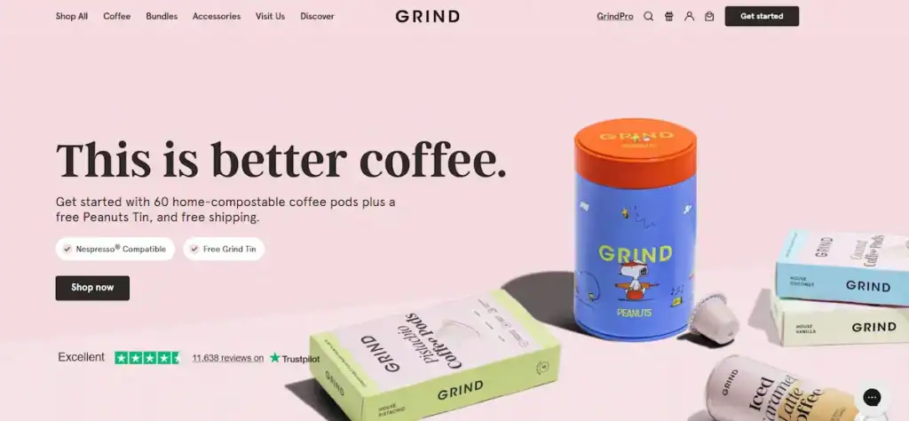 最高のローカル小売ウェブサイト:UXに関する洞察、デザイン事例、アイデア 82 コーヒーを挽く