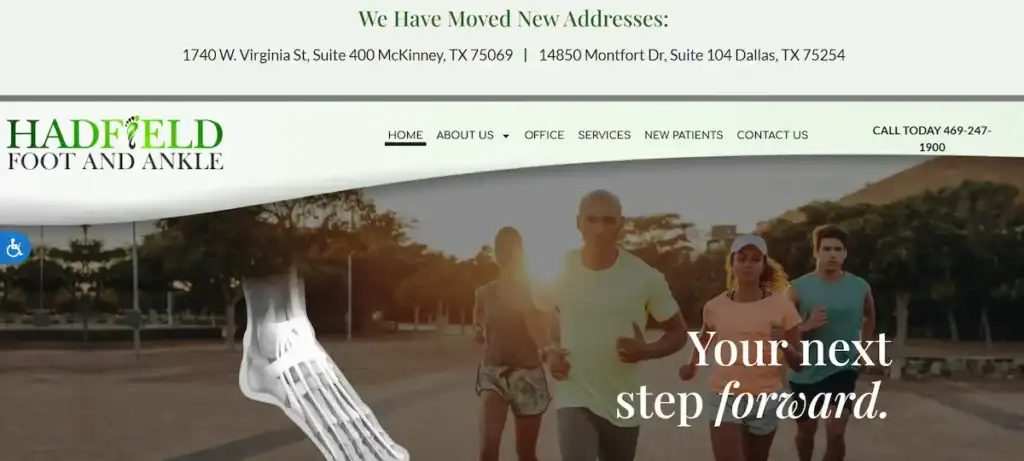 Los mejores sitios web de podólogos con ideas de diseño que puedes usar (79) Hadfield Pie y Tobillo