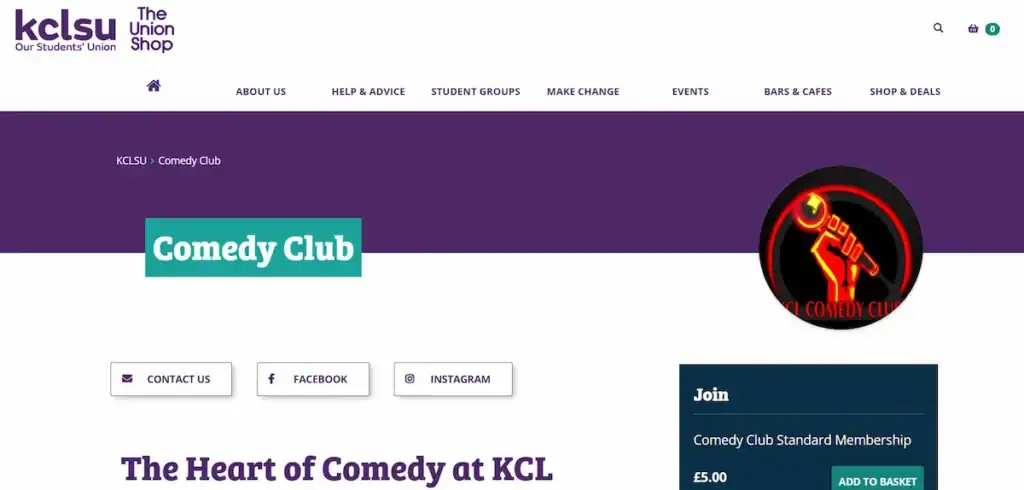 最高のローカル小売ウェブサイト:UXに関する洞察、デザイン事例、アイデア 87 キングス・コメディ・クラブ