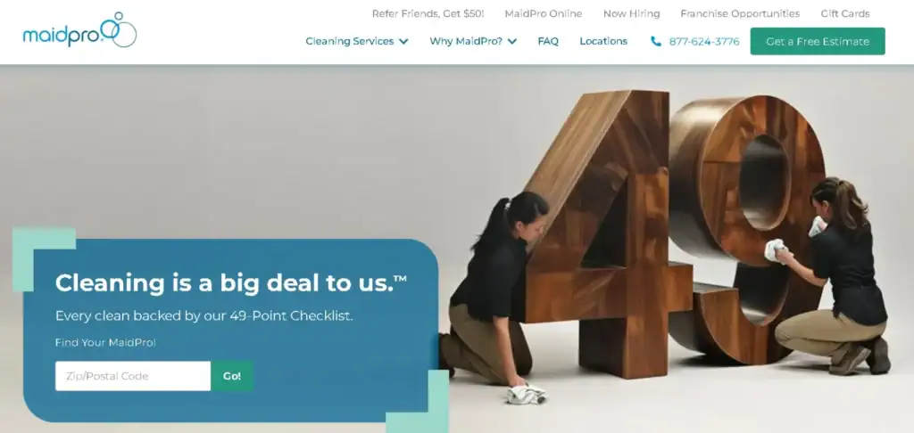 Voorbeelden van topwebsites voor huishoudelijke schoonmaak ter inspiratie (79) Maidpro