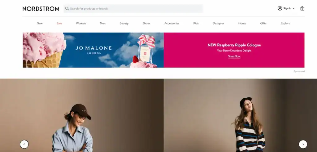 2025年のベストファッションウェブサイト:刺激的なウェブデザインアイデア88選 ノードストローム
