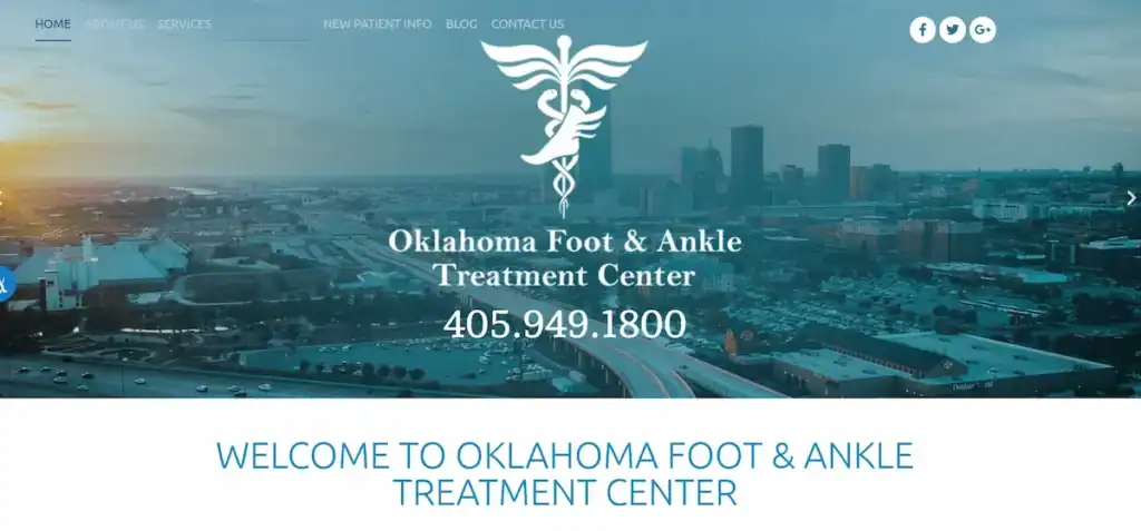 Los mejores sitios web para podólogos con ideas de diseño que puedes usar (82 ejemplos) Centro de tratamiento de pie y tobillo de Oklahoma