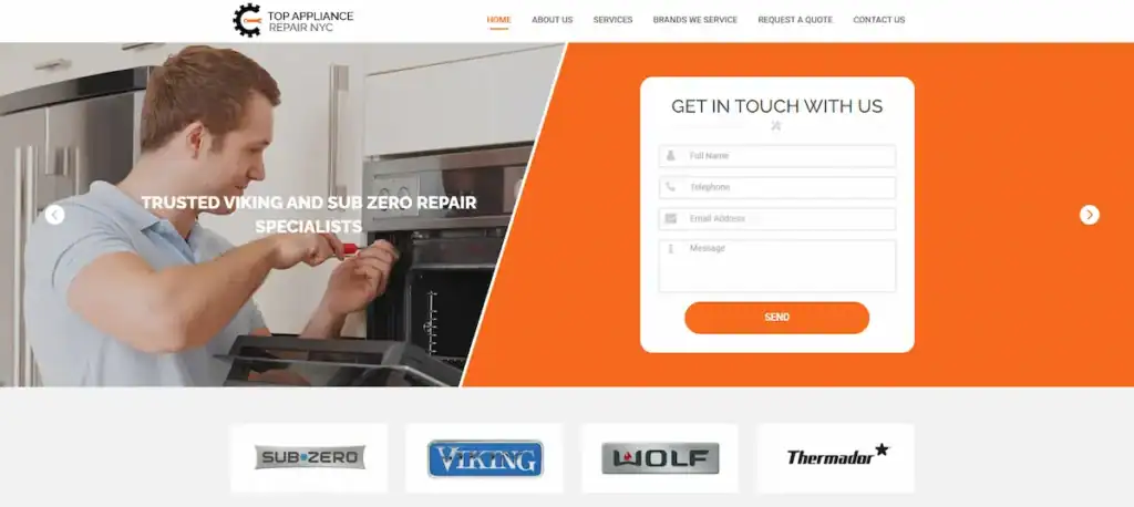 أفضل أمثلة وأفكار تصميم مواقع إصلاح الأجهزة المنزلية 80 أفضل شركة لإصلاح الأجهزة المنزلية في مدينة نيويورك