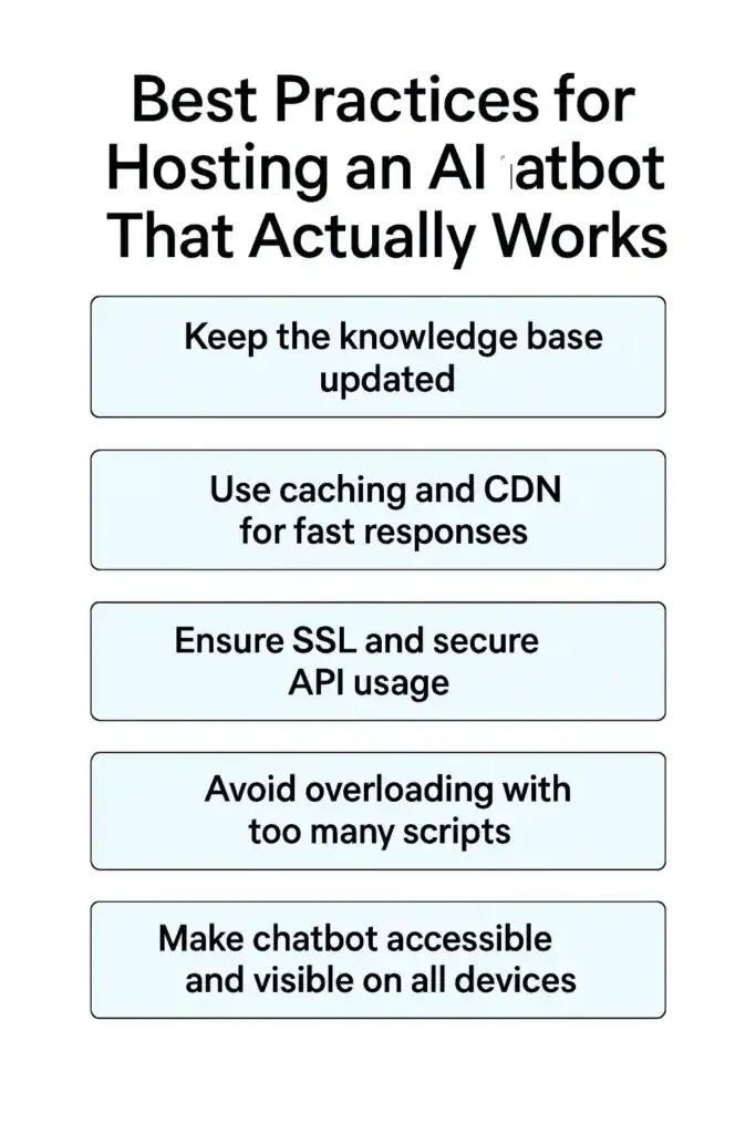 웹사이트용 노코드 AI 챗봇 호스팅 가이드 79 AI 챗봇 호스팅 모범 사례