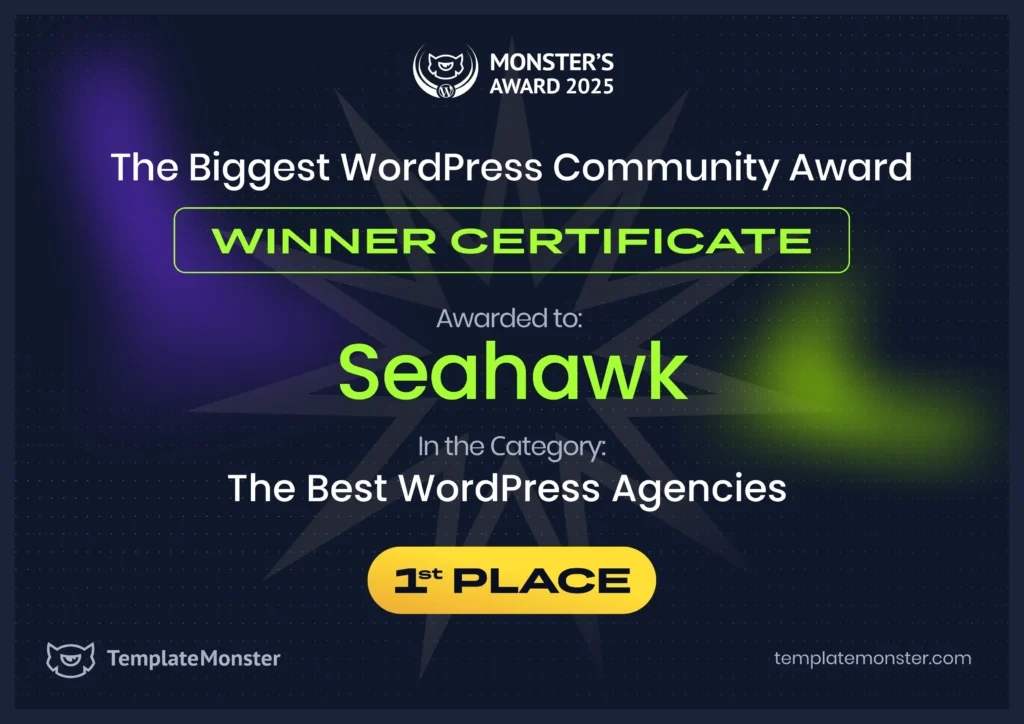 2025 Recap: Seahawk Media's Year of Growth, Innovation, and Industry Leadership 80 Seahawk Media Best WordPress Agency at the Monsters Awards 2025