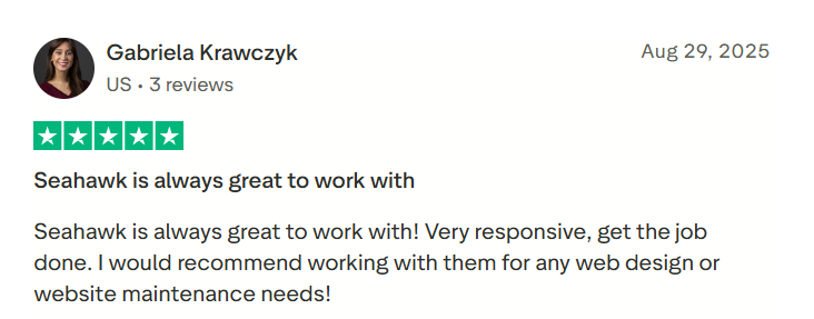 Best WordPress Maintenance Service Providers in 2026: Reviewed & Compared 79 trustpilot seahawk media website care client testimonial