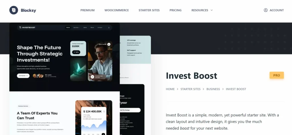 Best Corporate Website Themes for Modern Businesses in 2026 81 Blocksy Invest Boost theme