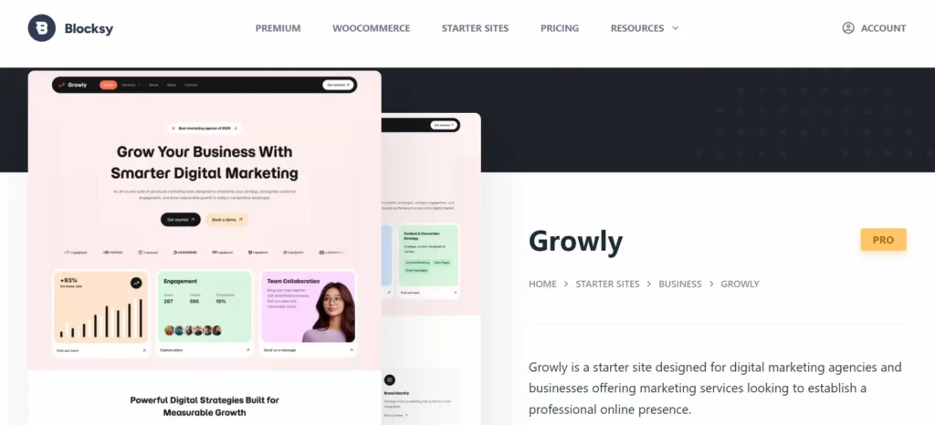 Les 12 meilleurs thèmes WordPress gratuits pour agences : la liste ultime 87 Growly par Blocksy