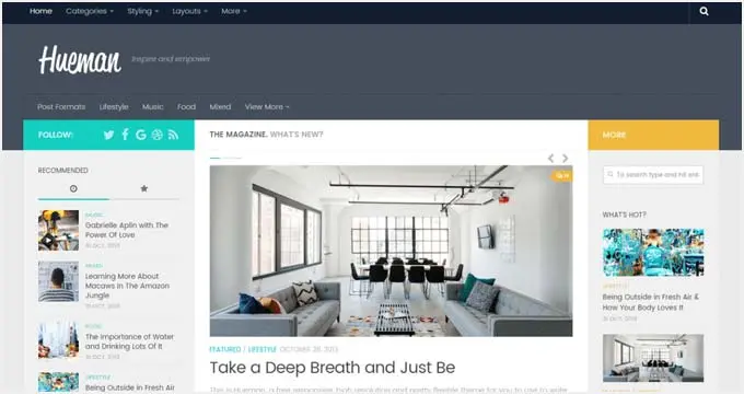 Procurando os melhores temas gratuitos para blogs WordPress? Aqui estão os que valem a pena usar em 2026 tema hueman-wp-blog