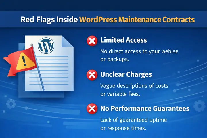 WordPress Maintenance Contract Checklist for Agencies & Clients: All You Need to Know 81 Red flags in WordPress maintenance contracts