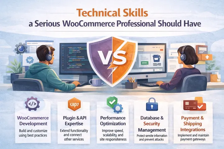 WooCommerce Website Designer Guide til 2026: Alt du behøver at vide 81 Tekniske færdigheder for WooCommerce-webdesigner