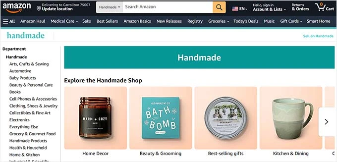 Die besten Etsy-Alternativen für Verkäufer, die mehr Kontrolle wünschen 85 amazon-handmade