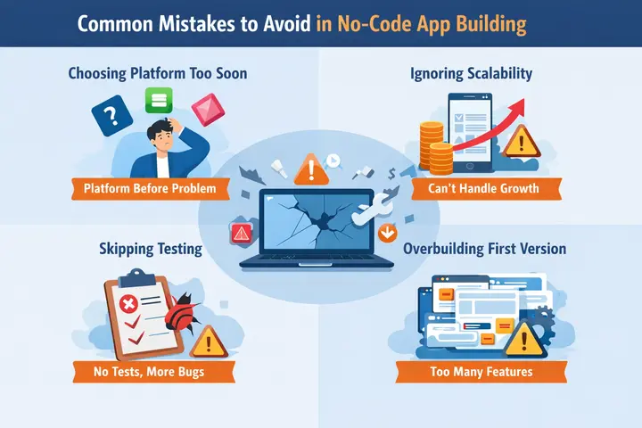 2026年にノーコードおよびローコードプラットフォームを使用してWebアプリを作成する方法とは? 79 ノーコードアプリ開発でよくあるエラー