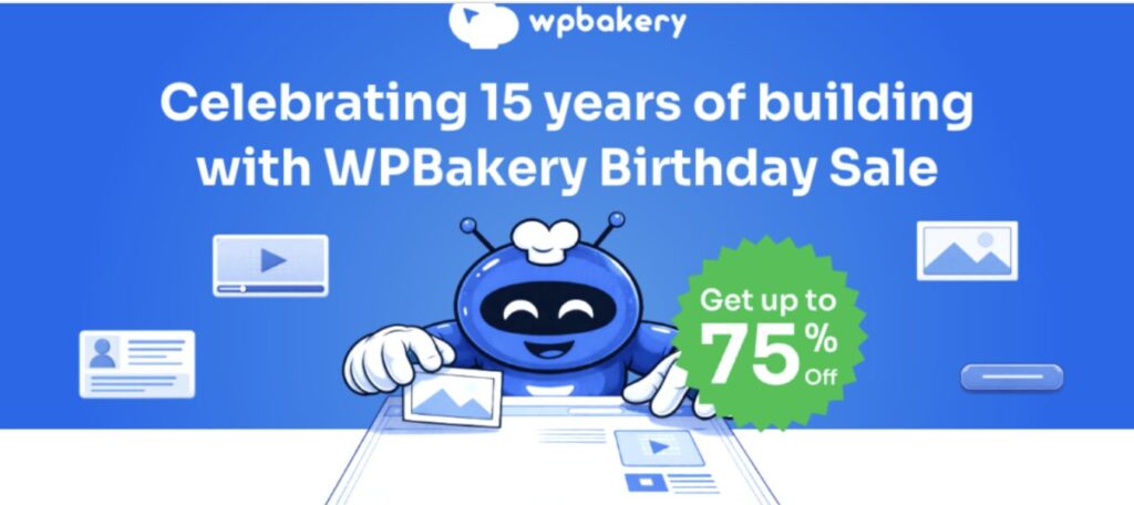 مخبز WP يحتفل بعيده الخامس عشر: ماذا ستحصل عليه خلال تخفيضات عيد الميلاد؟ 78 تخفيضات عيد ميلاد مخبز WPBakery الخامس عشر