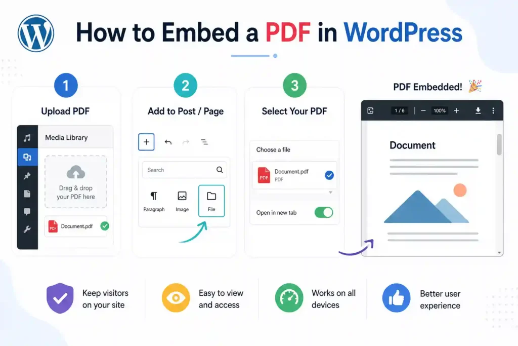 How to Embed a PDF in WordPress? (3 Simple Methods) 79 share a PDF on WordPress